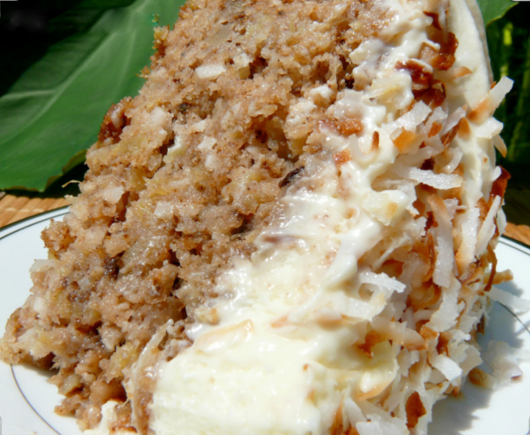 Hawaiian Wedding Cake with Whipped Cream Cheese Frosting