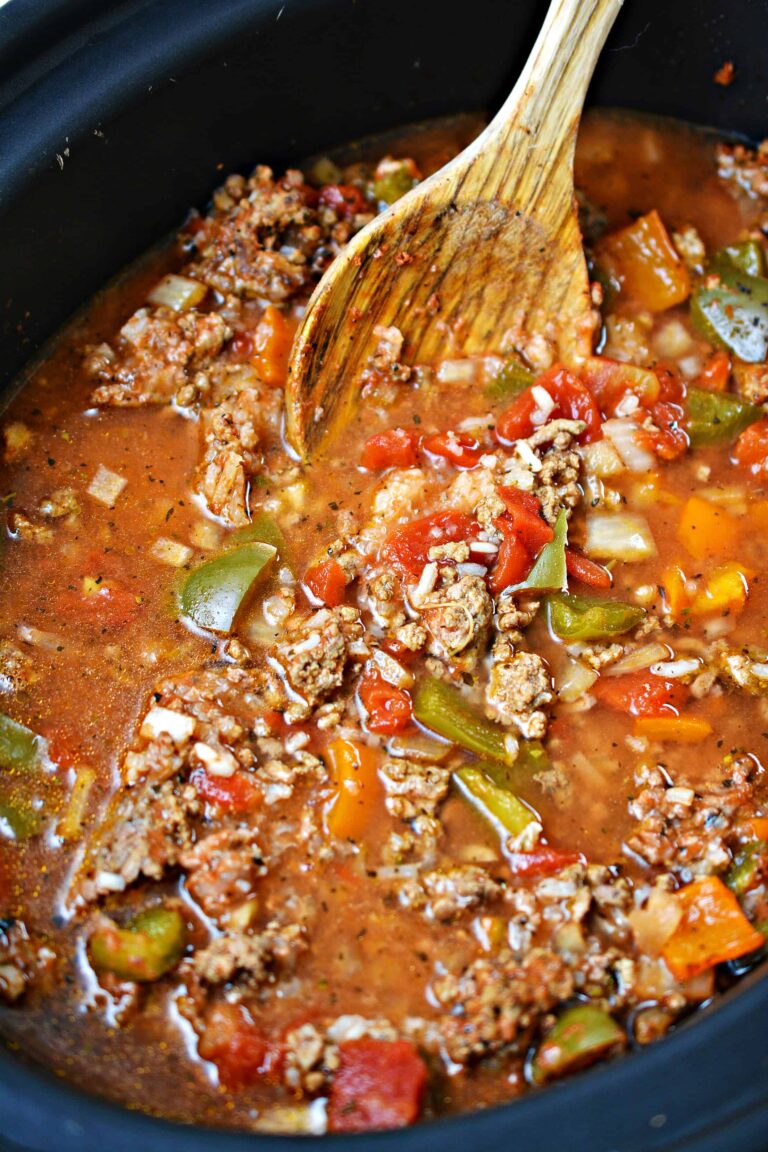 Stuffed Pepper Soup in the Slow Cooker