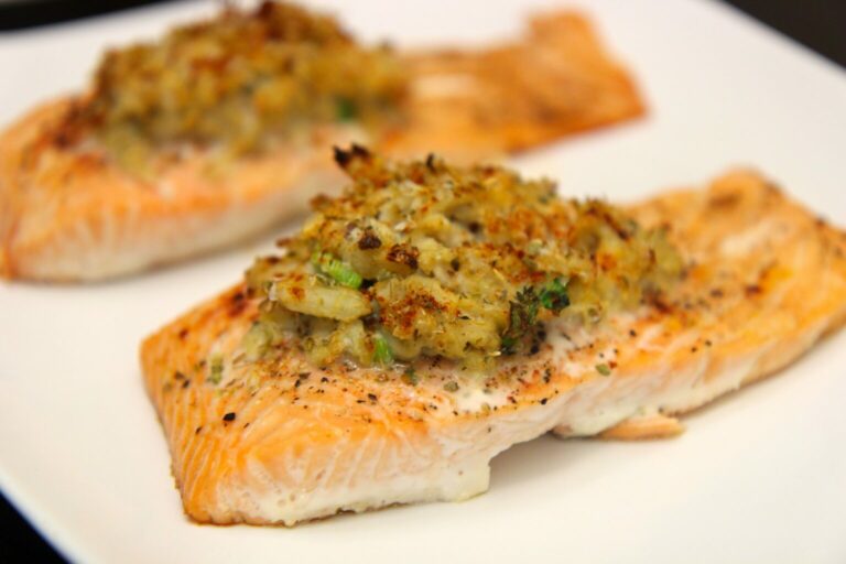 CRAB STUFFED SALMON