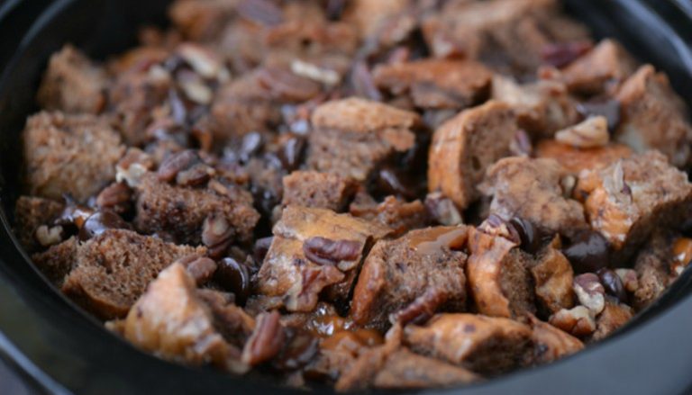 Look No Further Slow Cooker Chocolate Turtle Bread Pudding Is Here!