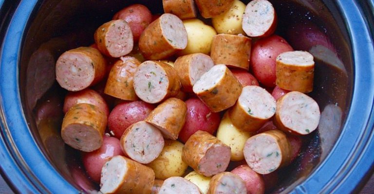 Start With Tossing Sausage And Potatoes Into Your Crock Pot…