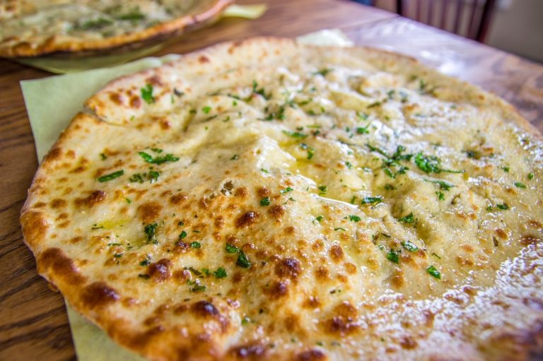 Naan bread stuffed with cheese