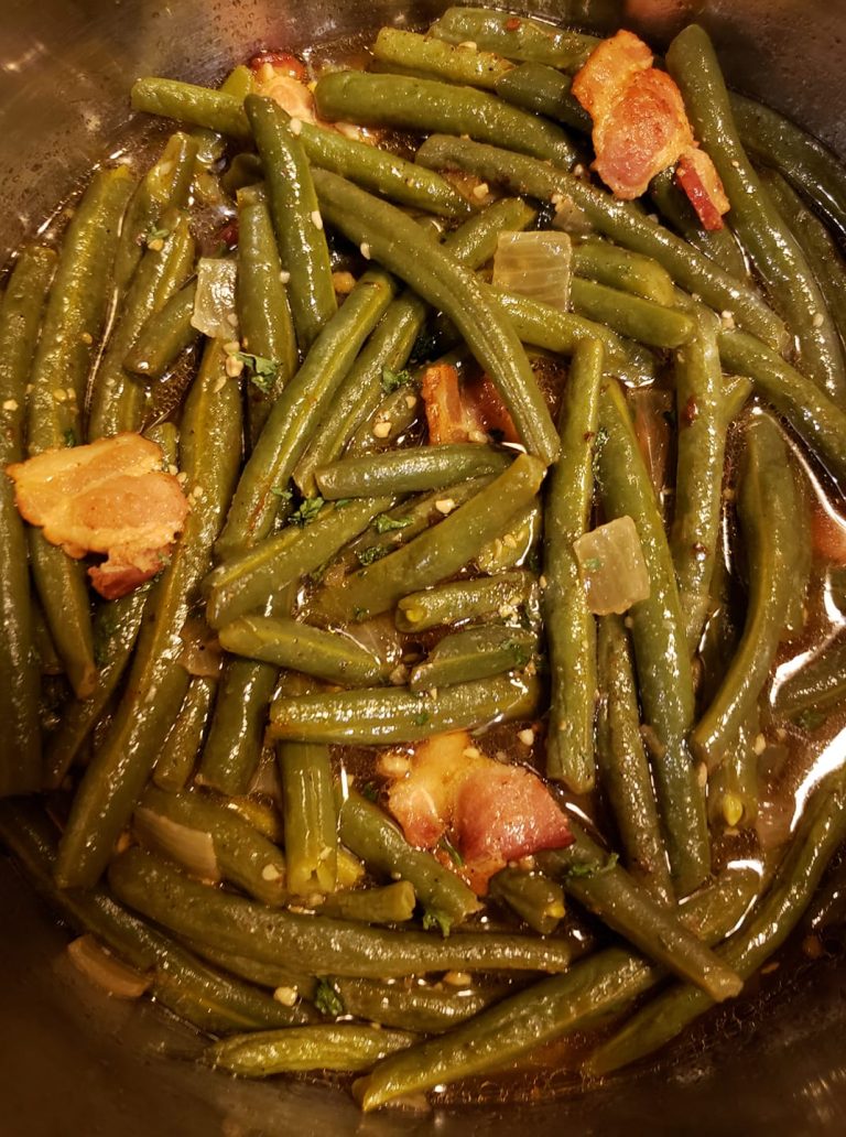 Fresh snapped green beans!