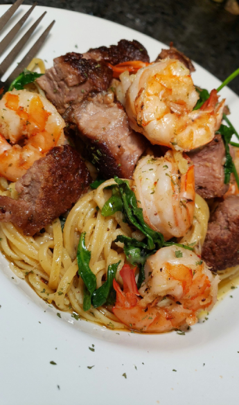 Garlic Butter Linguine Surf & Turf