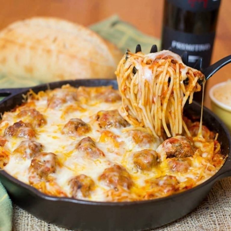 **Baked meatballs & spaghetti