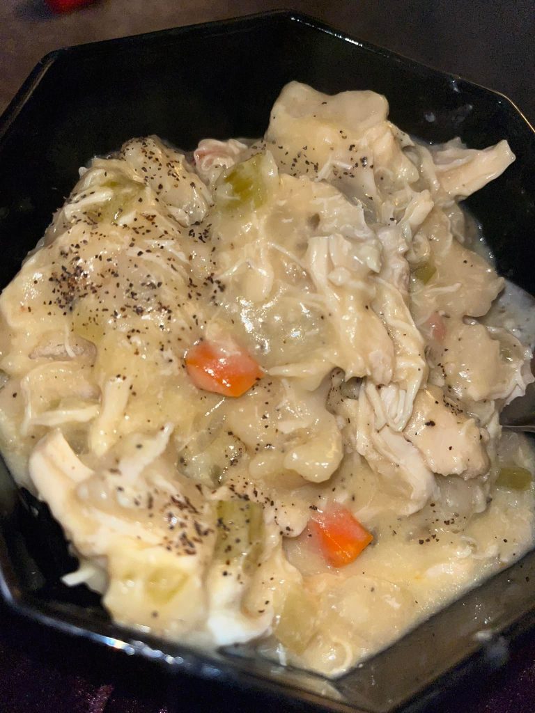 Crockpot chicken and dumplings! So good.