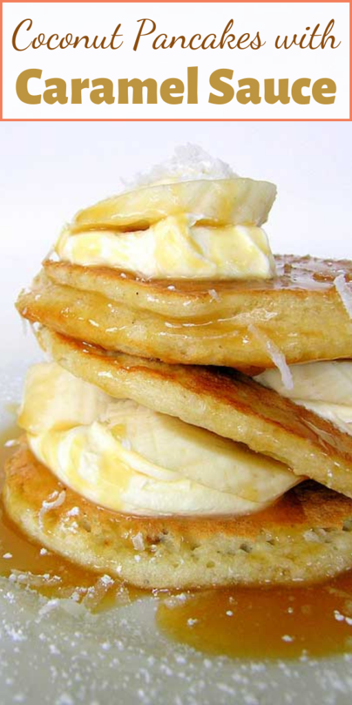 Coconut Pancakes With Caramel Sauce