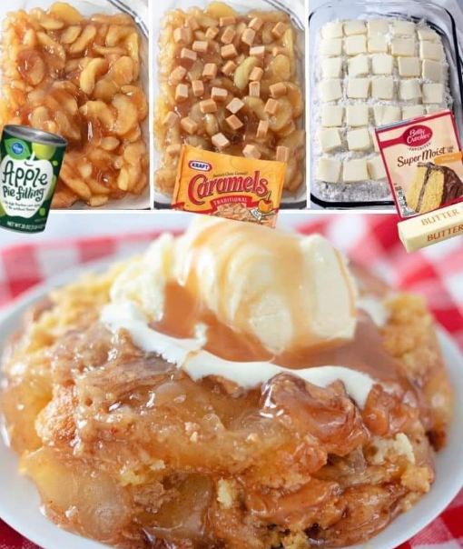 CARAMEL APPLE DUMP CAKE