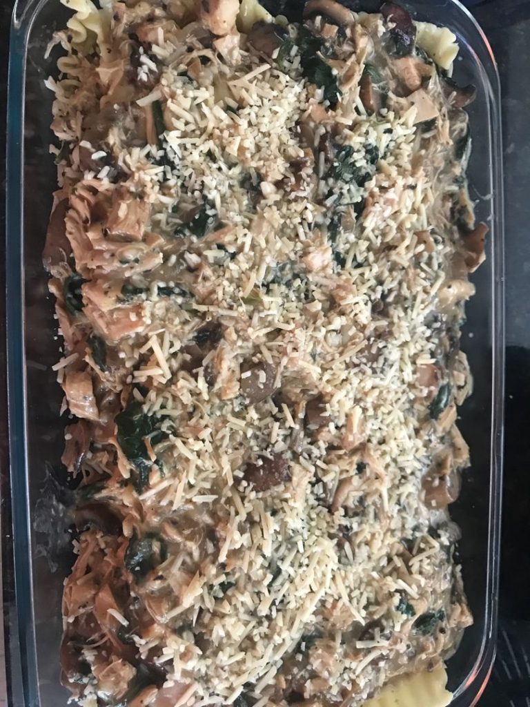 CHICKEN MUSHROOM AND SPINACH LASAGNA