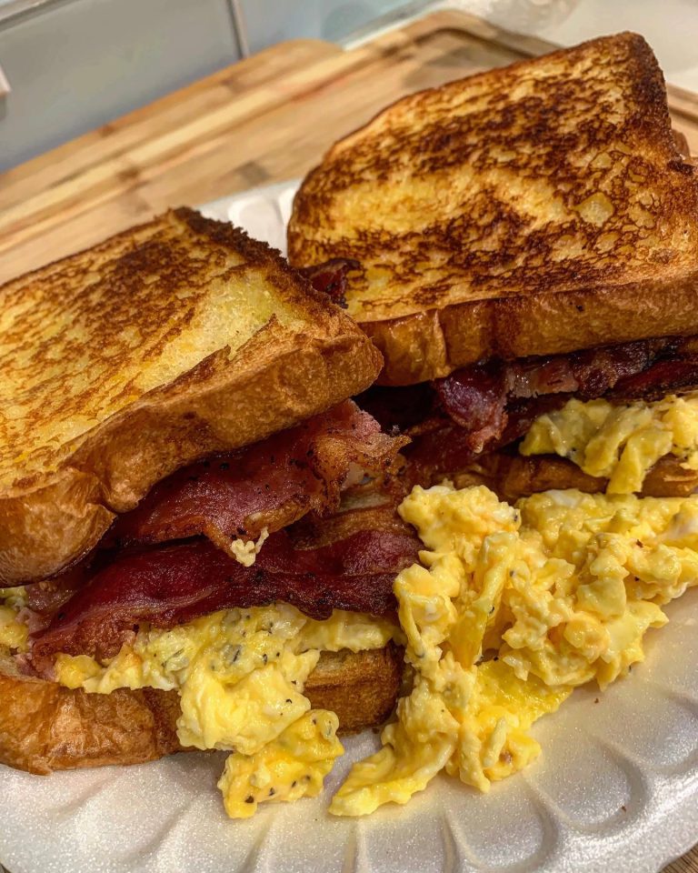 Air-Fryer Southern Bacon, Egg, and Cheese Breakfast Sandwich