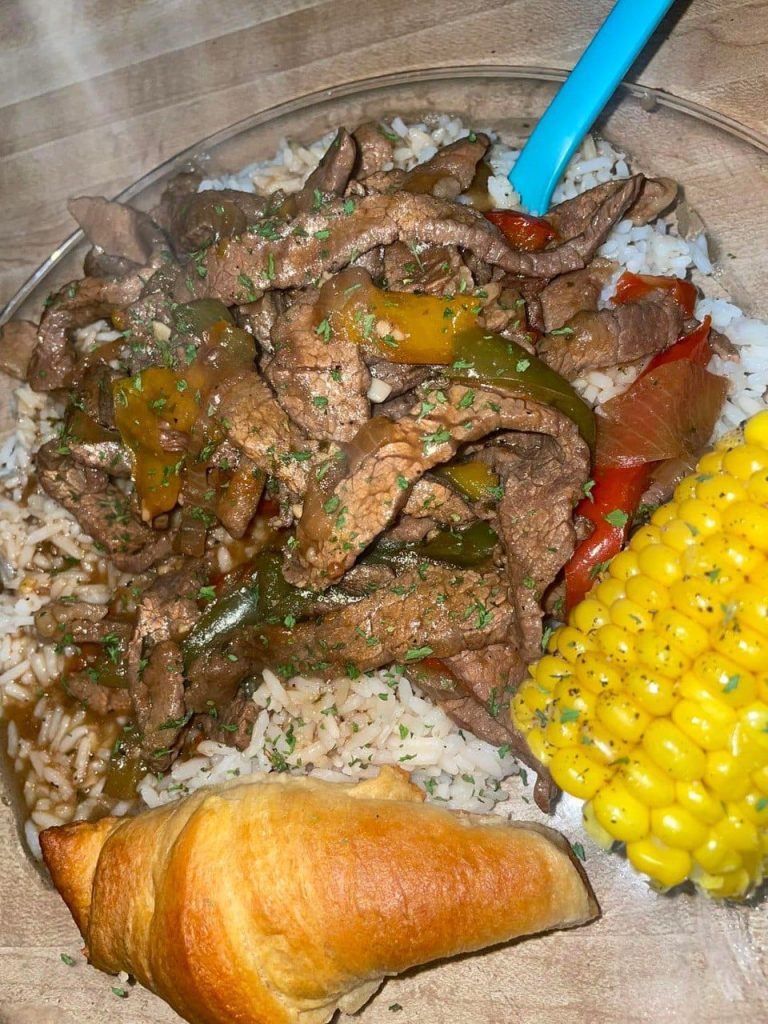 Pepper Steak and rice