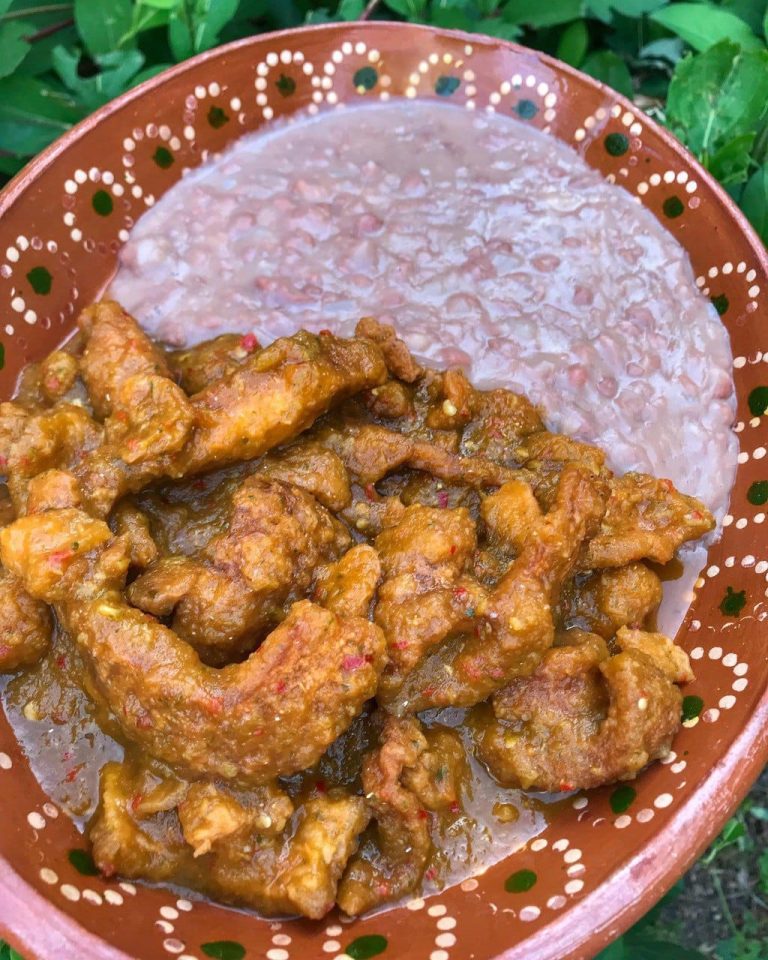 Chicharrones with Salsa Roja