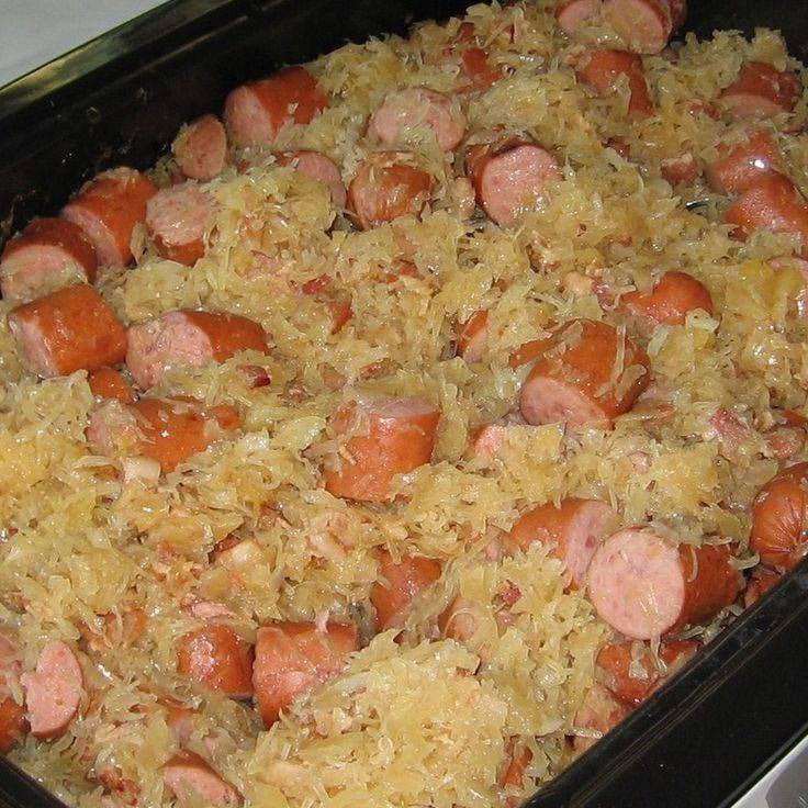 Polish sausage, Sauerkraut and potatoes ( CROCKPOT )