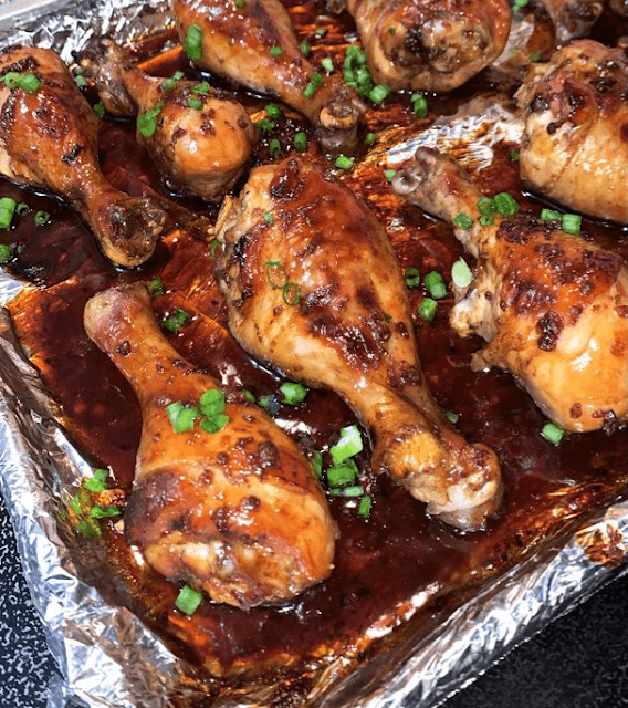 Sweet and sticky chicken drumsticks