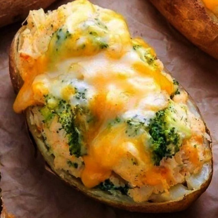 Broccoli and Cheddar Twice Baked Potatoes