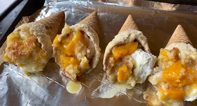 Peach Cobbler Cones