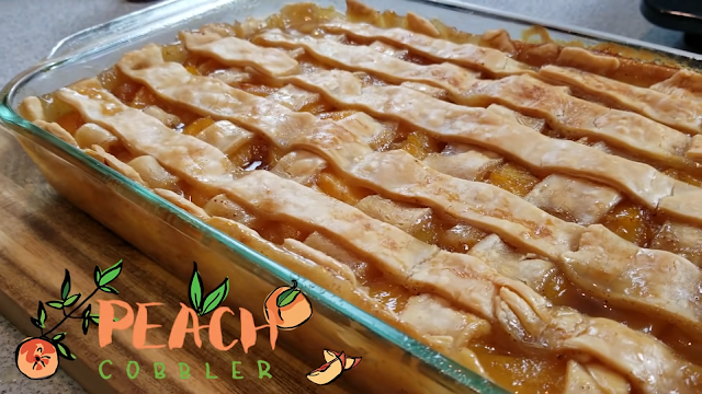 Hot Peach Cobbler Right out of The Oven