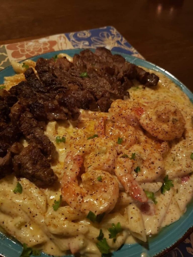 STEAK AND SHRIMP SCAMPI