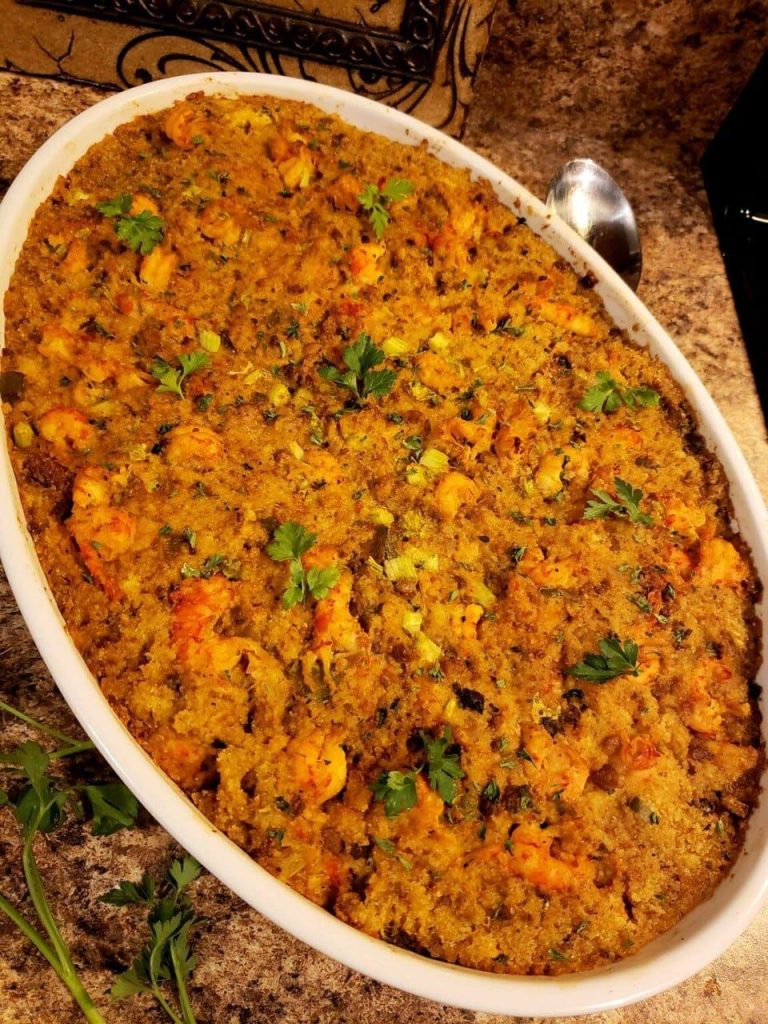 Crawfish Cornbread dressing