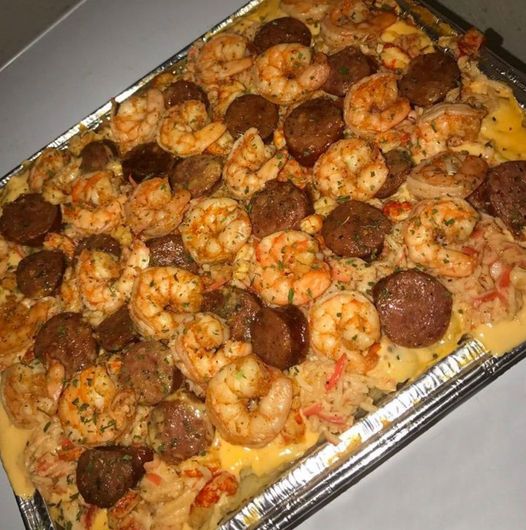 Seafood Loaded Potato Pan