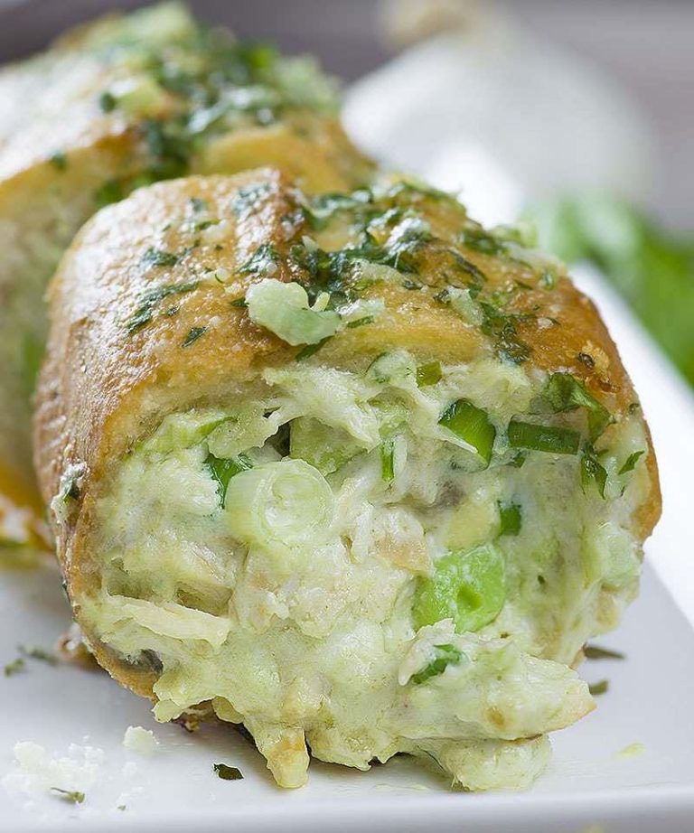 Chicken Avocado Stuffed Garlic Bread