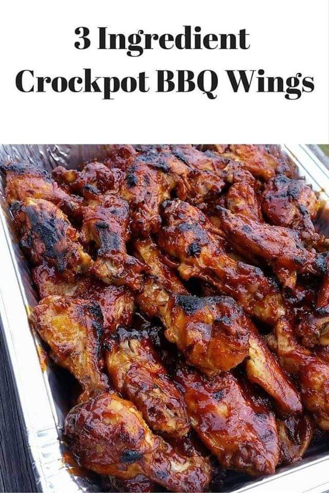 3 Ingredient Crockpot BBQ Wings