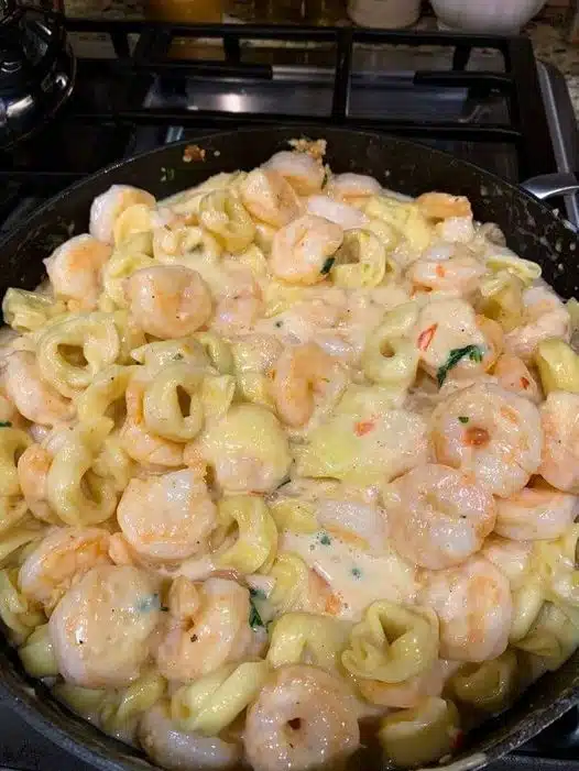 Shrimp Tortellini Alfredo Skillet Recipe