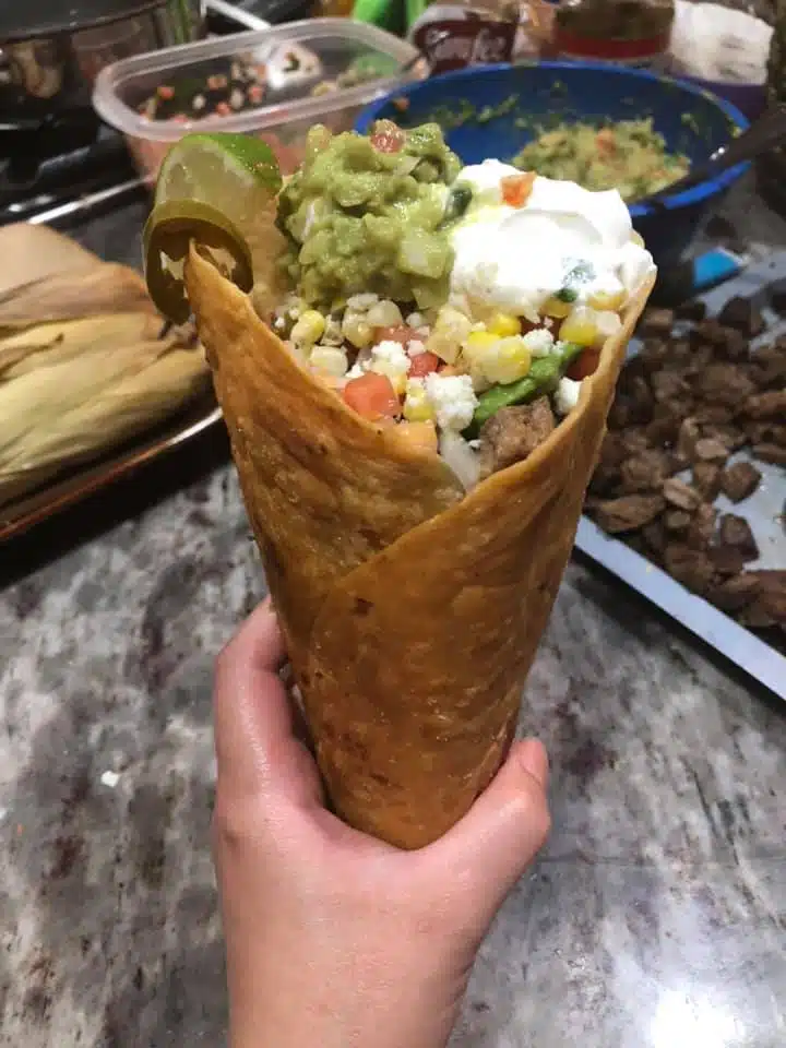 Carne asada cone