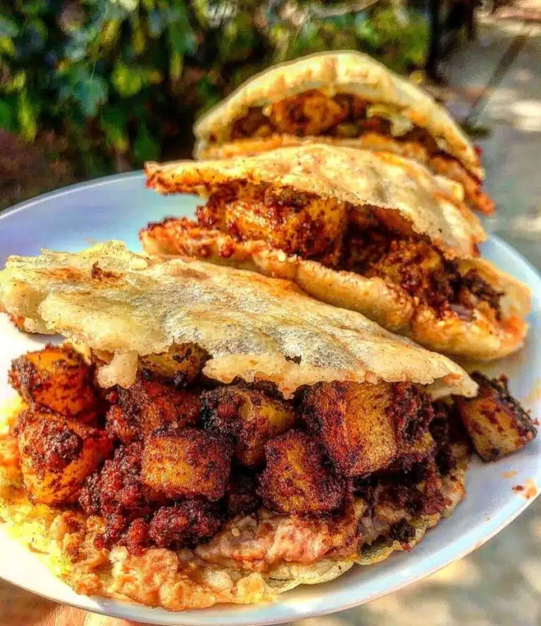 Gorditas filled with chorizo￼￼