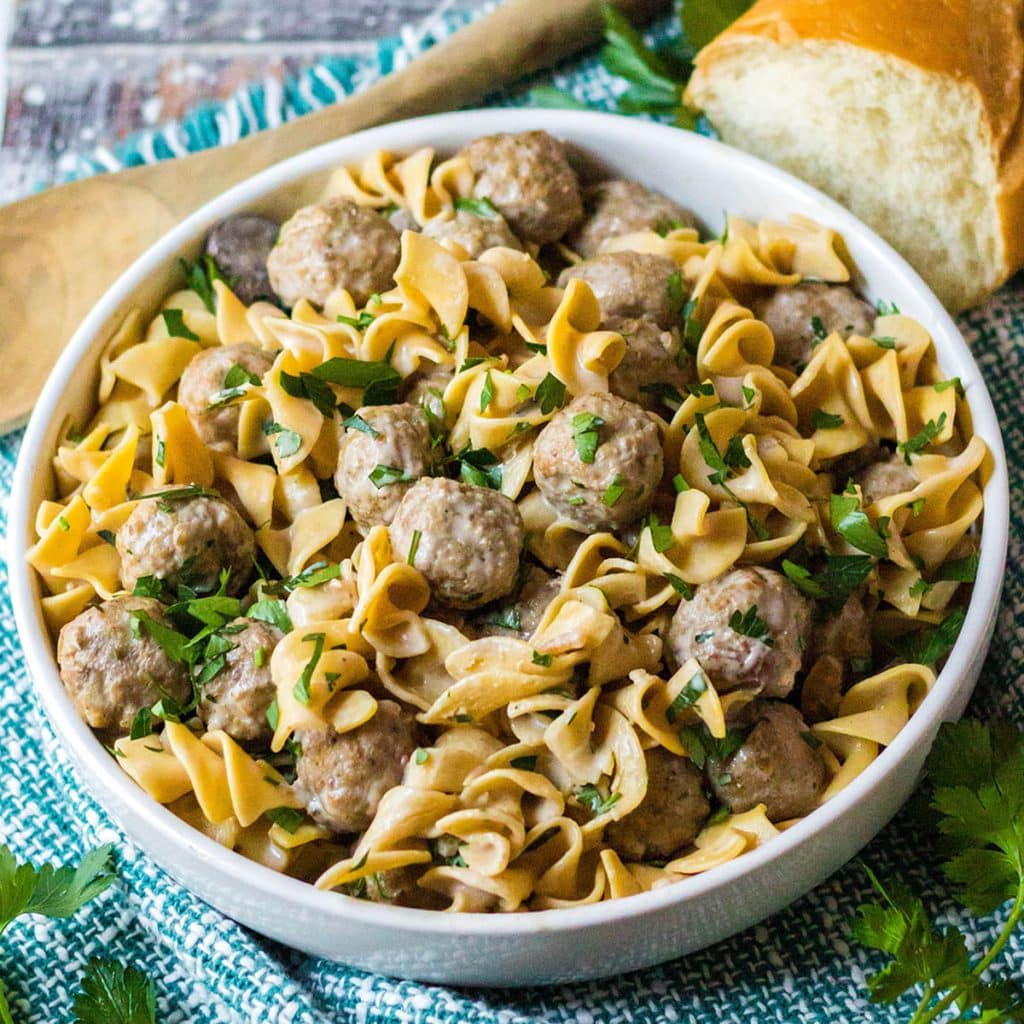 Slow Cooker Meatball Stroganoff