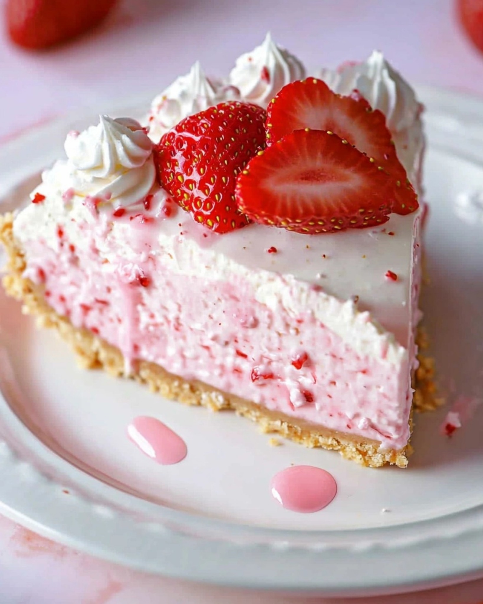 No-Bake Strawberry Cheesecake Cream Pie