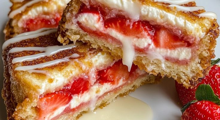 Fried Strawberry Cheesecake Sandwiches Recipe