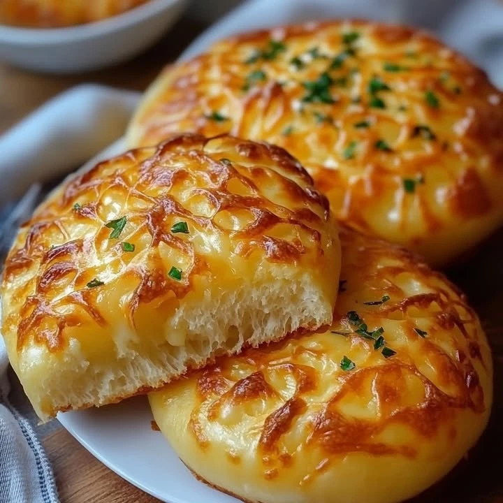 Cheese bread made without an oven, golden and fluffy.