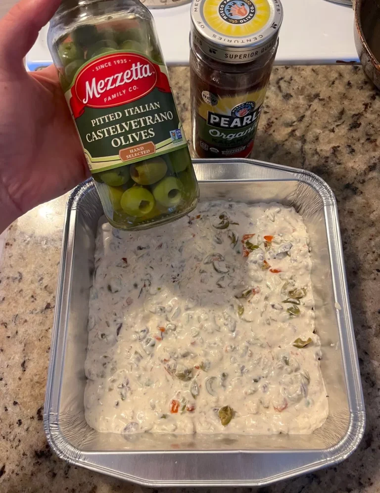 Cheesy Baked Olive Dip