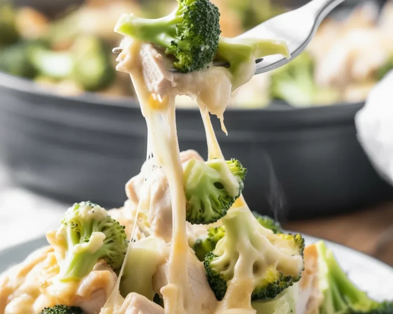 Delicious Keto Chicken Casserole with creamy sauce and cheese.