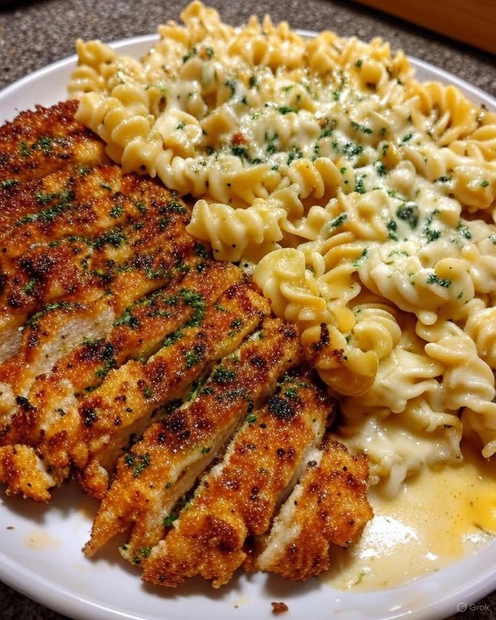 Creamy Cajun chicken twisted pasta with mozzarella Alfredo served in a bowl.