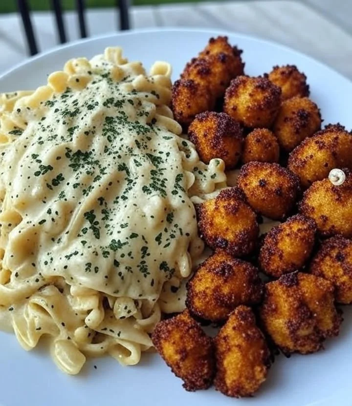 Delicious parmesan chicken bites served as a flavorful appetizer.
