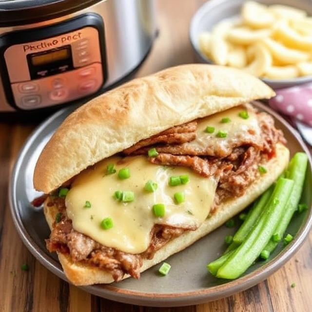 Pressure-Cooker Philly Cheesesteak Sandwiches