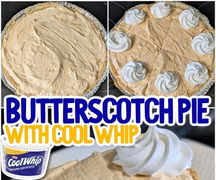 Delicious Butterscotch Cool Whip Pie served on a plate