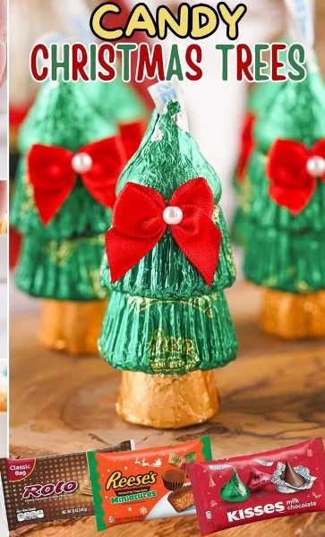 Festive Candy Christmas Trees decorated with colorful sweets for holiday joy