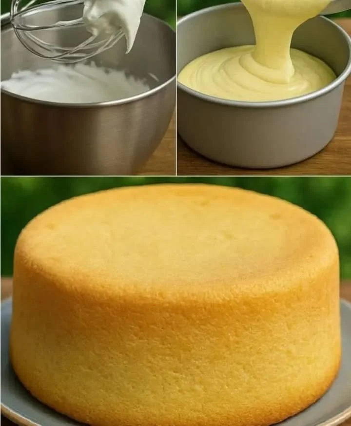 Fluffy chiffon cake on a plate, showcasing its light and airy texture.