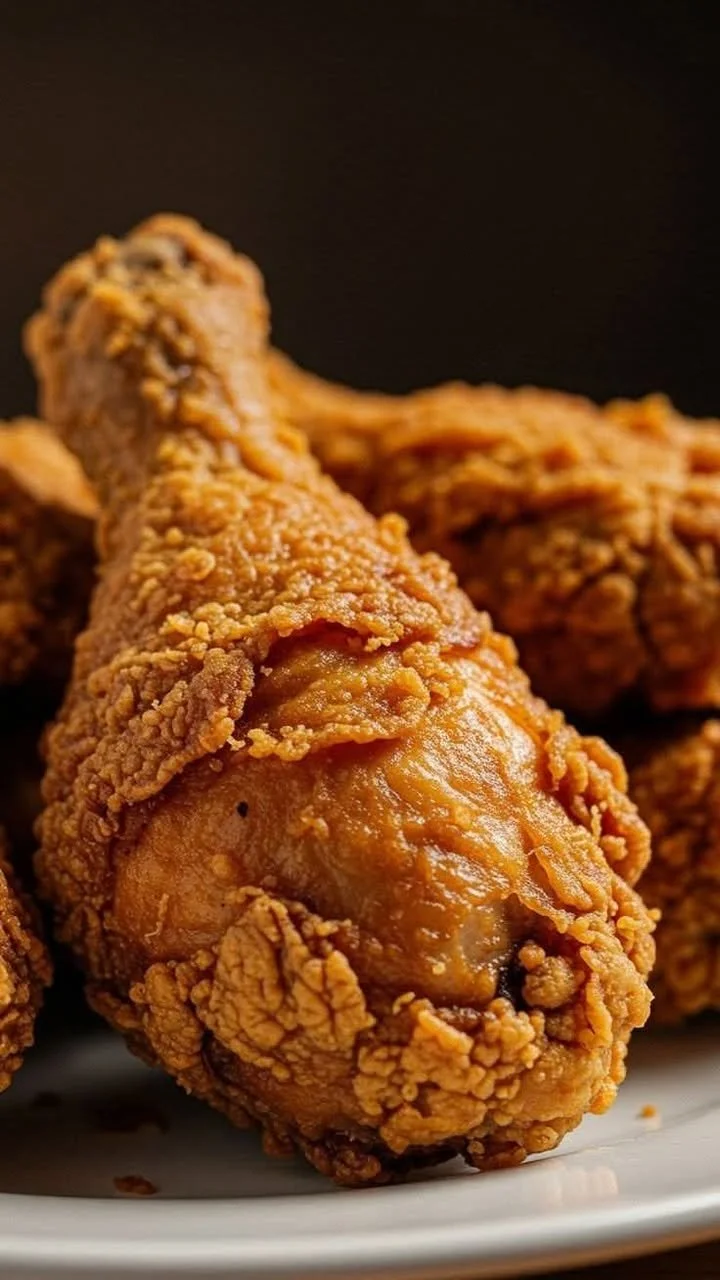 Delicious crispy fried chicken served with dipping sauce and fresh sides