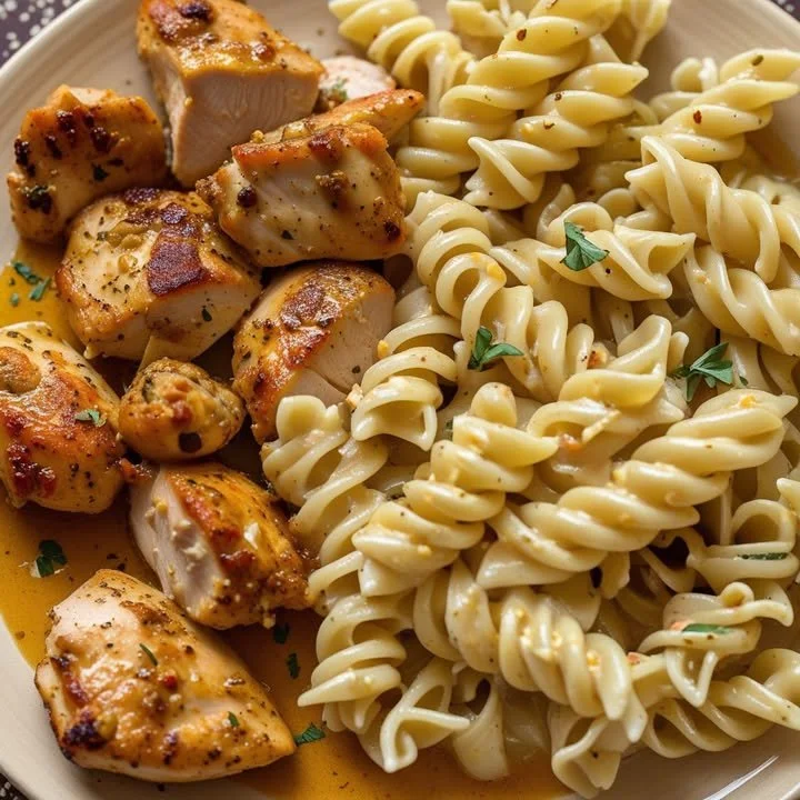 Delicious creamy Cajun Chicken served with herbs and spices