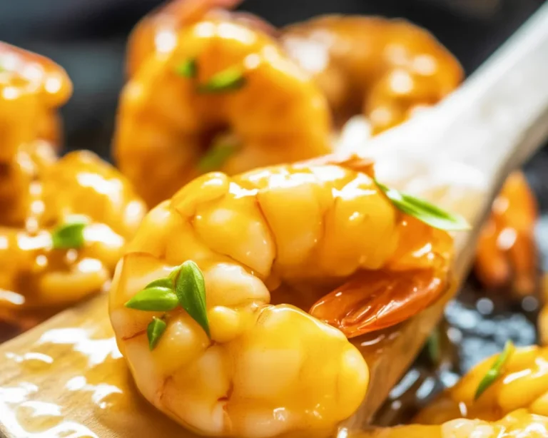 Delicious Firecracker Shrimp Recipe with sweet and spicy sauce served in a bowl.