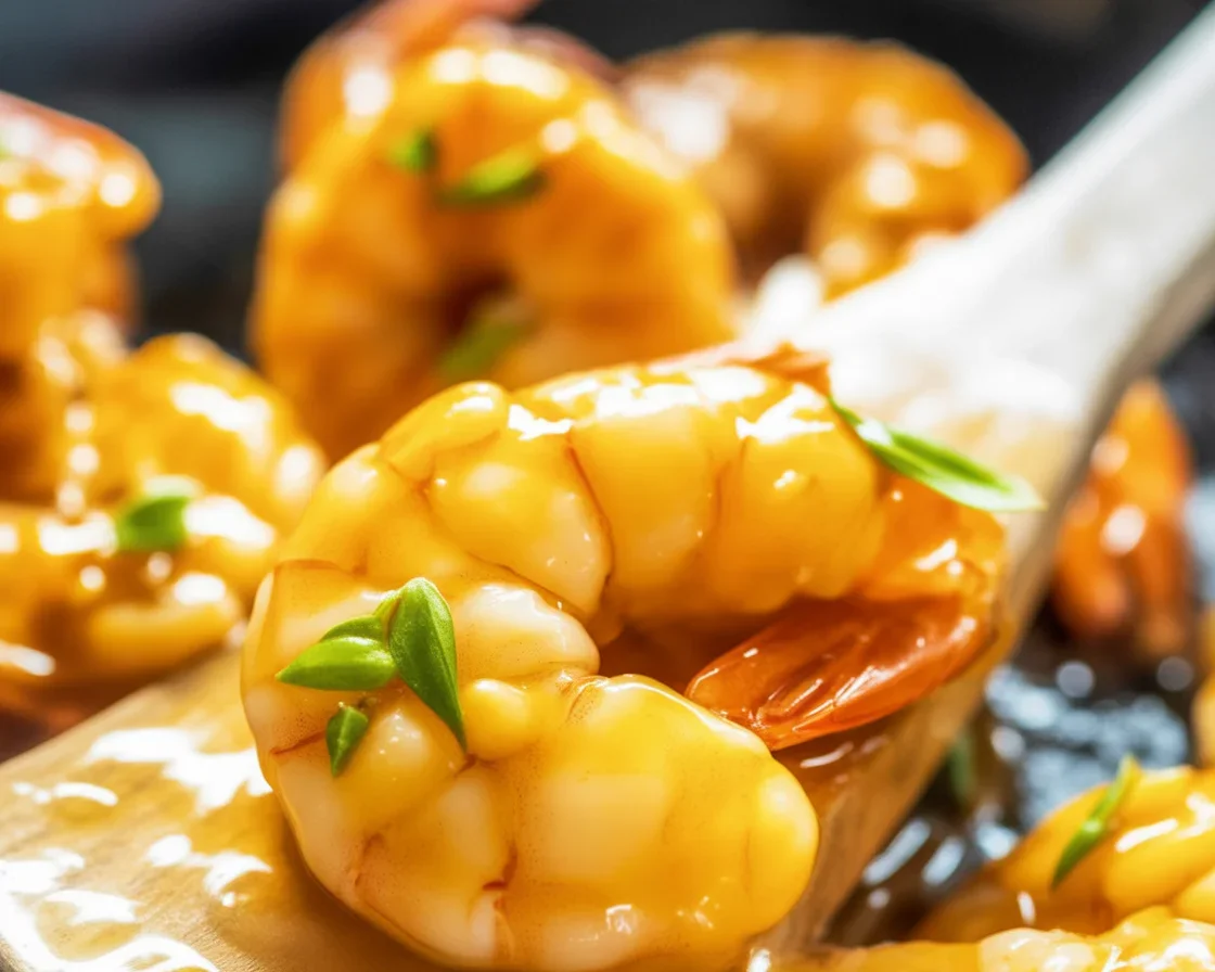 Delicious Firecracker Shrimp Recipe with sweet and spicy sauce served in a bowl.