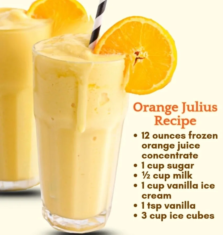 A refreshing, healthier Orange Julius smoothie with vibrant orange color.