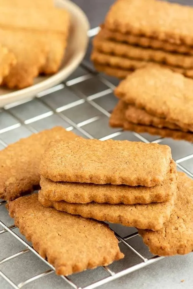 Delicious homemade Biscoff biscuits freshly baked and ready to enjoy.