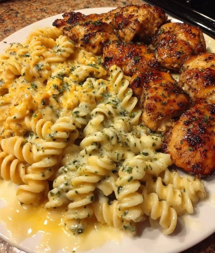 Creamy garlic butter chicken served on a plate with fresh herbs.