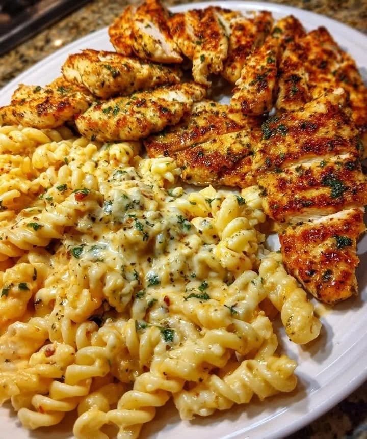 Plate of delicious food containing 850 calories for an indulgent evening.