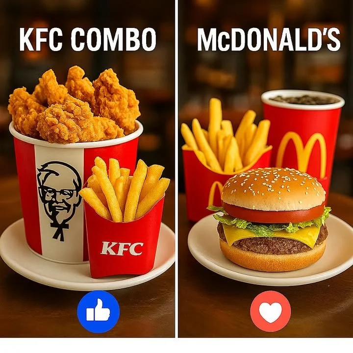 KFC combo featuring crispy fried chicken, fries, coleslaw, and mashed potatoes.